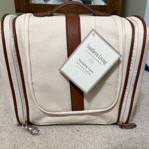 Southern Living Tan and Brown Toiletry Bag